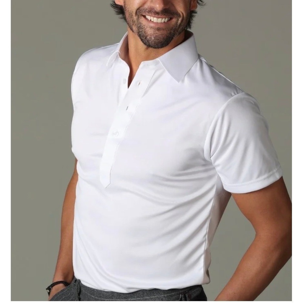 Collars & Co Dress Collar White Performance Golf Lightweight Polo L Large New